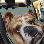 English Bulldog Portrait Print Pet Car Back Seat Cover