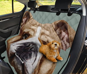 English Bulldog Portrait Print Pet Car Back Seat Cover