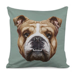 English Bulldog Portrait Print Pillow Cover