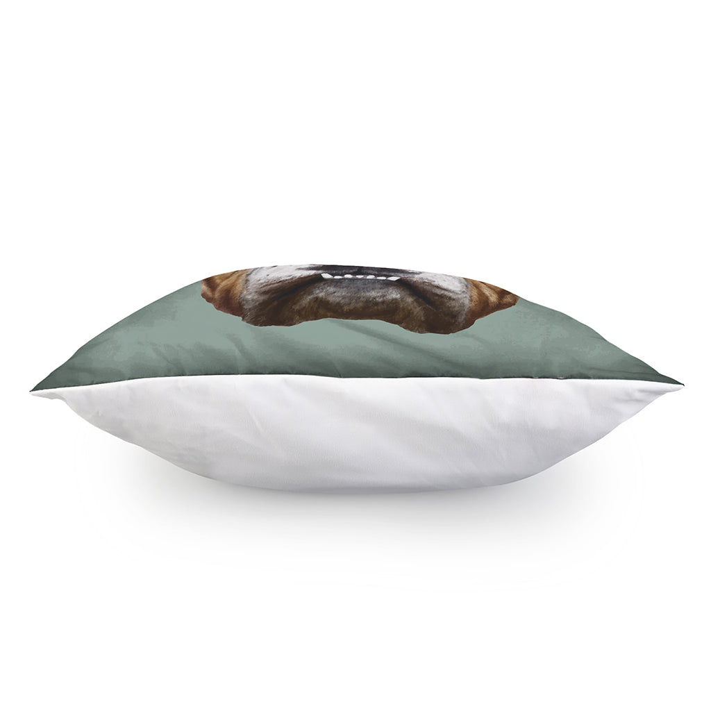 English Bulldog Portrait Print Pillow Cover