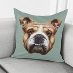 English Bulldog Portrait Print Pillow Cover