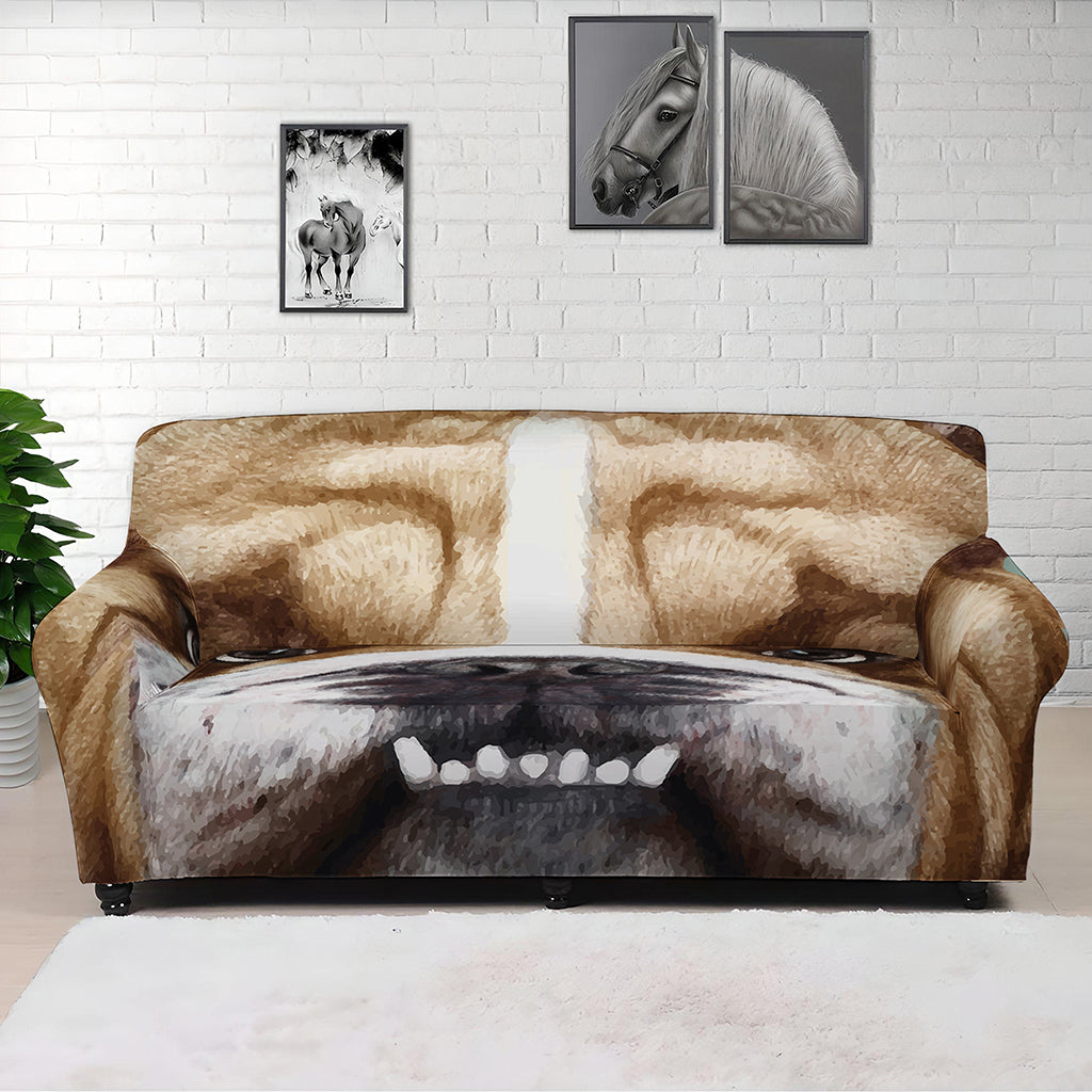 English Bulldog Portrait Print Sofa Cover