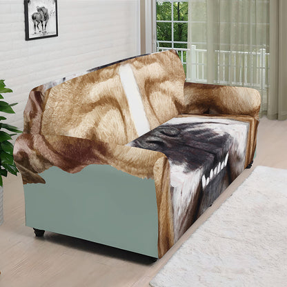 English Bulldog Portrait Print Sofa Cover