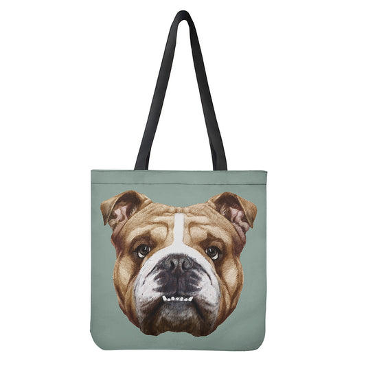 English Bulldog Portrait Print Tote Bag