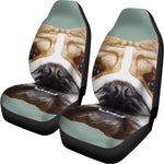 English Bulldog Portrait Print Universal Fit Car Seat Covers