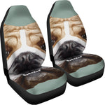 English Bulldog Portrait Print Universal Fit Car Seat Covers