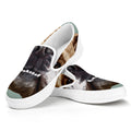 English Bulldog Portrait Print White Slip On Sneakers