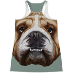 English Bulldog Portrait Print Women's Racerback Tank Top