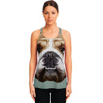 English Bulldog Portrait Print Women's Racerback Tank Top