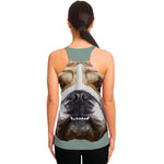 English Bulldog Portrait Print Women's Racerback Tank Top