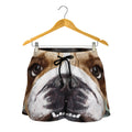 English Bulldog Portrait Print Women's Shorts