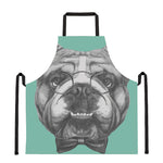 English Bulldog With Glasses Print Apron