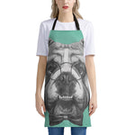 English Bulldog With Glasses Print Apron
