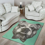 English Bulldog With Glasses Print Area Rug
