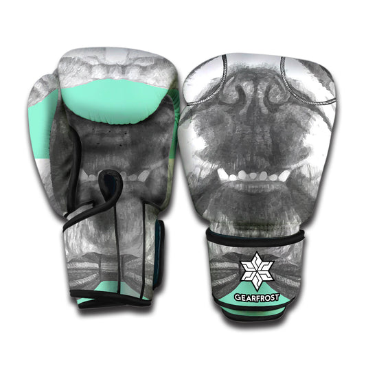English Bulldog With Glasses Print Boxing Gloves