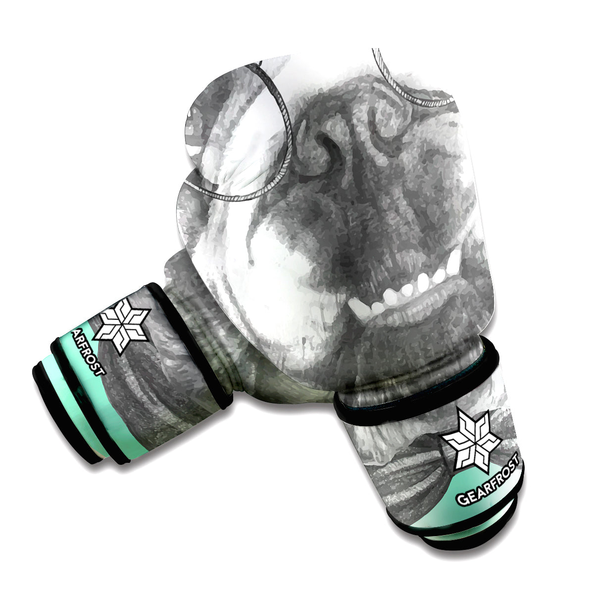 English Bulldog With Glasses Print Boxing Gloves
