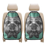 English Bulldog With Glasses Print Car Seat Organizers