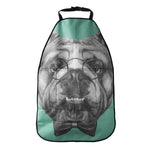 English Bulldog With Glasses Print Car Seat Organizers