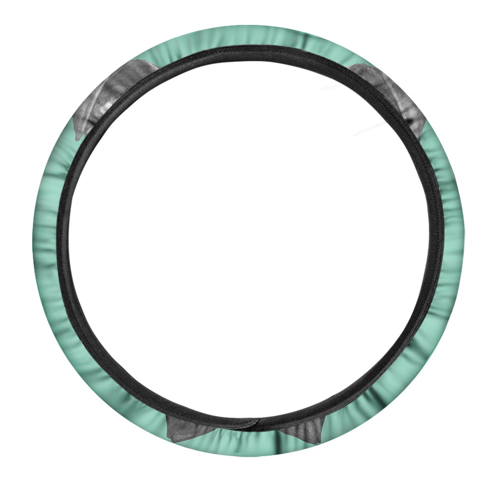 English Bulldog With Glasses Print Car Steering Wheel Cover