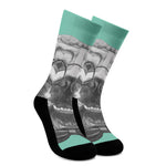 English Bulldog With Glasses Print Crew Socks