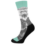 English Bulldog With Glasses Print Crew Socks