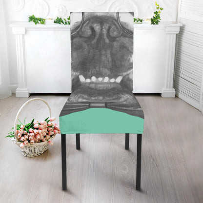 English Bulldog With Glasses Print Dining Chair Slipcover