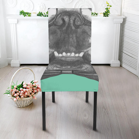 English Bulldog With Glasses Print Dining Chair Slipcover
