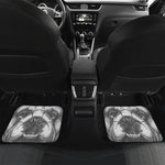 English Bulldog With Glasses Print Front and Back Car Floor Mats