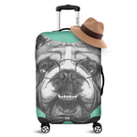 English Bulldog With Glasses Print Luggage Cover
