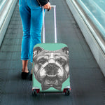 English Bulldog With Glasses Print Luggage Cover