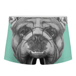 English Bulldog With Glasses Print Men's Boxer Briefs