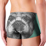 English Bulldog With Glasses Print Men's Boxer Briefs