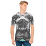 English Bulldog With Glasses Print Men's T-Shirt