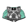 English Bulldog With Glasses Print Muay Thai Boxing Shorts