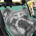 English Bulldog With Glasses Print Pet Car Back Seat Cover