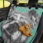 English Bulldog With Glasses Print Pet Car Back Seat Cover