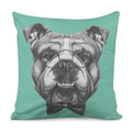 English Bulldog With Glasses Print Pillow Cover