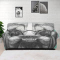English Bulldog With Glasses Print Sofa Cover