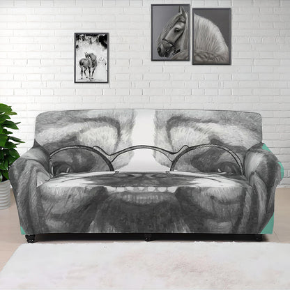 English Bulldog With Glasses Print Sofa Cover