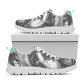 English Bulldog With Glasses Print White Running Shoes