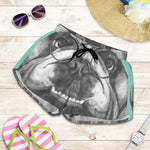 English Bulldog With Glasses Print Women's Shorts