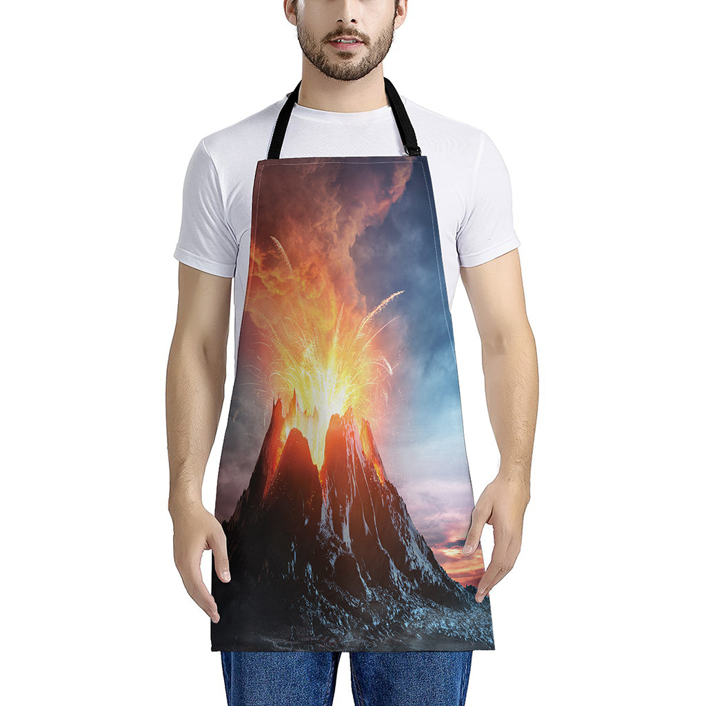 Erupting Volcano Print Apron