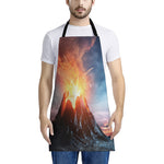 Erupting Volcano Print Apron