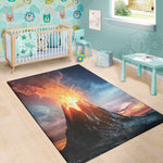 Erupting Volcano Print Area Rug