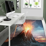 Erupting Volcano Print Area Rug