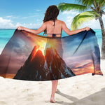 Erupting Volcano Print Beach Sarong Wrap
