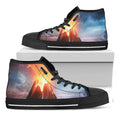 Erupting Volcano Print Black High Top Sneakers