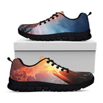Erupting Volcano Print Black Sneakers