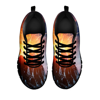 Erupting Volcano Print Black Sneakers