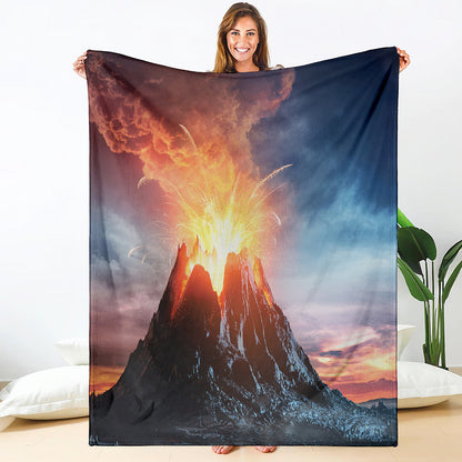 Erupting Volcano Print Blanket